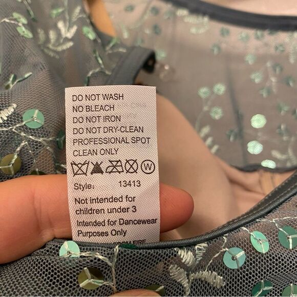 Weissman Dance Costume sage green sequin appliqué Saint Honesty 13413 IC 7/8 - Picture 6 of 10